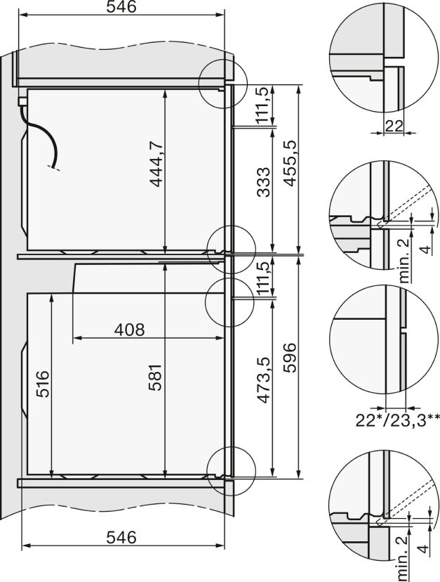 Miele h2860b схема встраивания