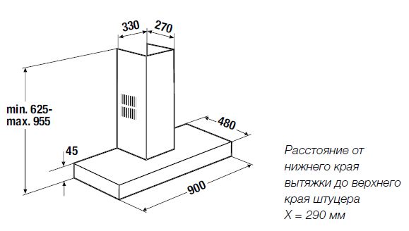 Настенная вытяжка Kuppersbusch DW 9500.0 S черное стекло