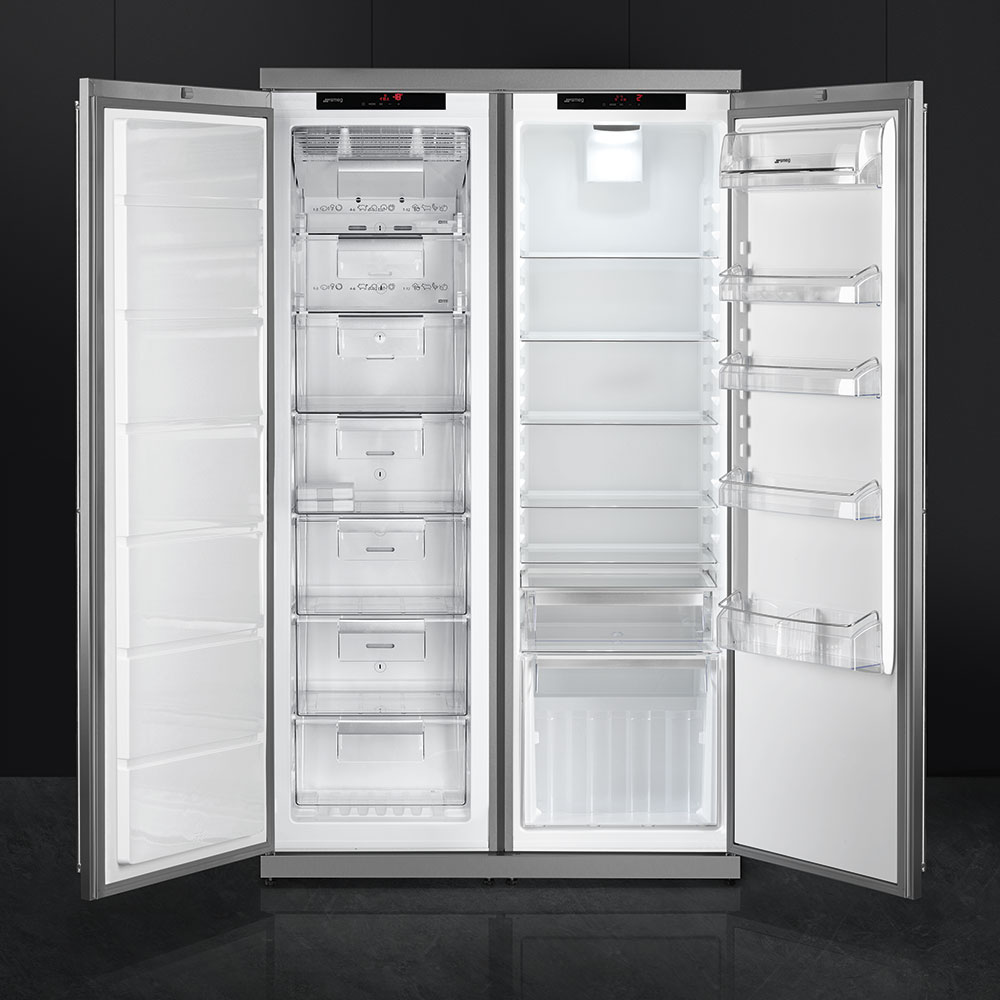 Холодильники новые модели. Холодильник Smeg rf354rx. Холодильник Smeg rf396lsix. Морозильник Smeg vi205pnf. Холодильник Бирюса Сайд бай Сайд.