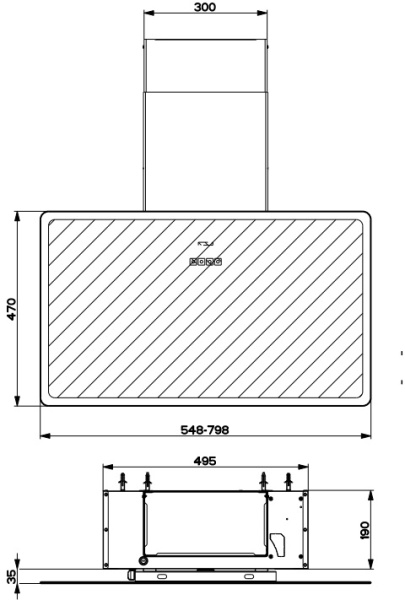 Вытяжка Faber V-AIR KL A80 Вытяжка Faber V-AIR KL A80