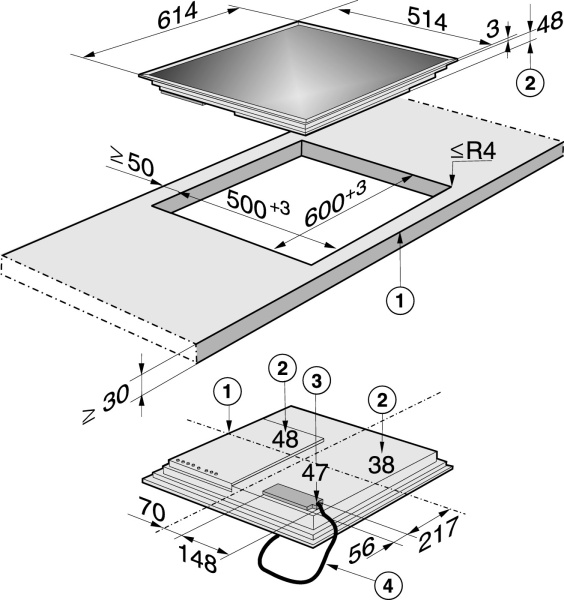 Индукционная панель Miele KM5920 сталь