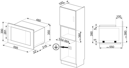 Встраиваемая микроволновая печь Smeg FMI320X2