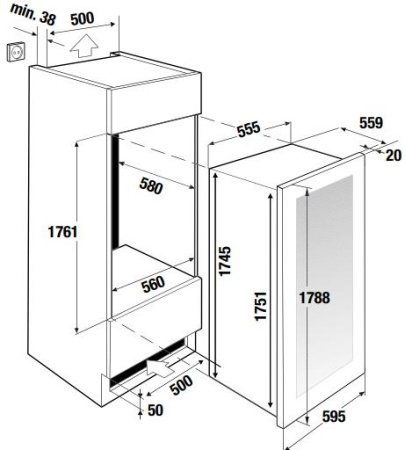 Встраиваемый холодильник для вина Kuppersbusch FWK 8850.0 S4