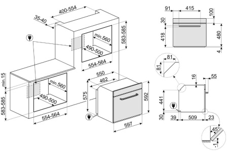 Духовой шкаф с паром Smeg SOP6902S2PP