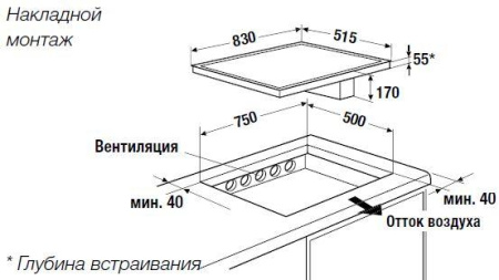 Индукционная варочная панель с вытяжкой Kuppersbusch KMI 8500.0 SR Copper
