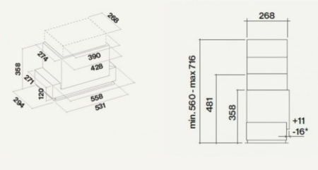 Встраиваемая вытяжка FALMEC E.ION GRUPPO INCASSO 50 (450)