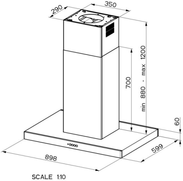 Вытяжка Faber STILO COMFORT ISOLA BK MATT A90