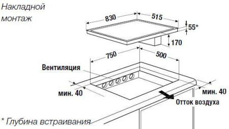 Индукционная варочная панель с вытяжкой Kuppersbusch KMI 8500.0 SR Hot Chili