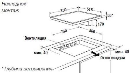 Индукционная варочная панель с вытяжкой Kuppersbusch KMI 8500.0 SR Gold