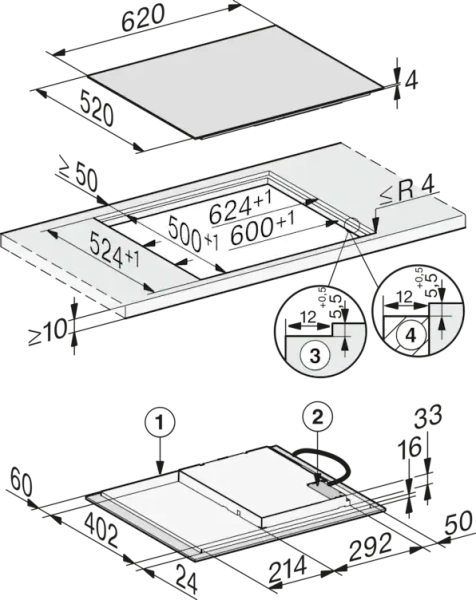 Индукционная панель конфорок с сенсорным управлением Miele KM 7361 FL