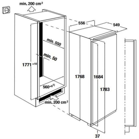 Встраиваемый холодильник Kuppersbusch FKF 8800.1i