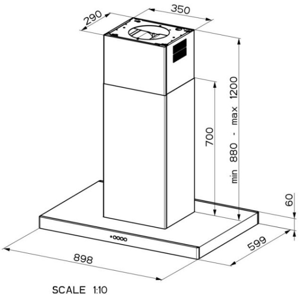 Вытяжка Faber STILO COMFORT ISOLA WH MATT A90