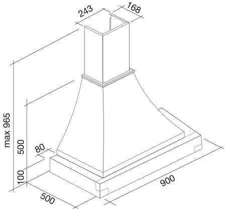 Вытяжка Falmec Ninfea Gardenia 90 (600) S мореный дуб