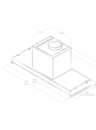 Встраиваемая вытяжка Elica GLASS OUT IX/A/90