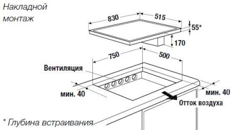 Индукционная варочная панель с вытяжкой Kuppersbusch KMI 8500.0 SR Silver Chrome