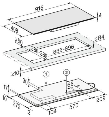 Индукционная варочная панель Miele KM7689 FL Индукционная варочная панель Miele KM7689 FL