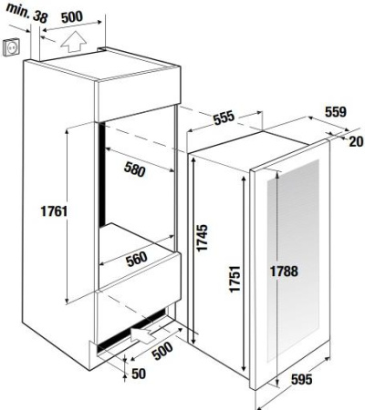 Встраиваемый холодильник для вина Kuppersbusch FWK 8850.0 S7