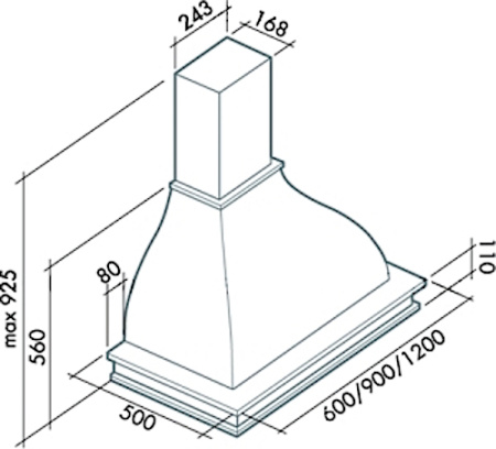Вытяжка Falmec Iris Piastrelata 90 (600) орех
