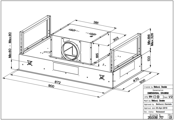 Встраиваемая вытяжка Faber ONYX-C BK GLASS/X A90
