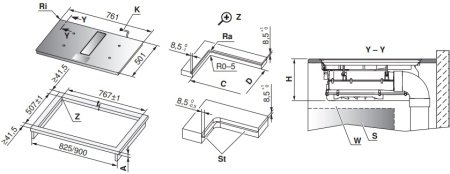 Варочная панель с вытяжкой V-ZUG CombiCookTop V4000 I804 CCT4T-31096