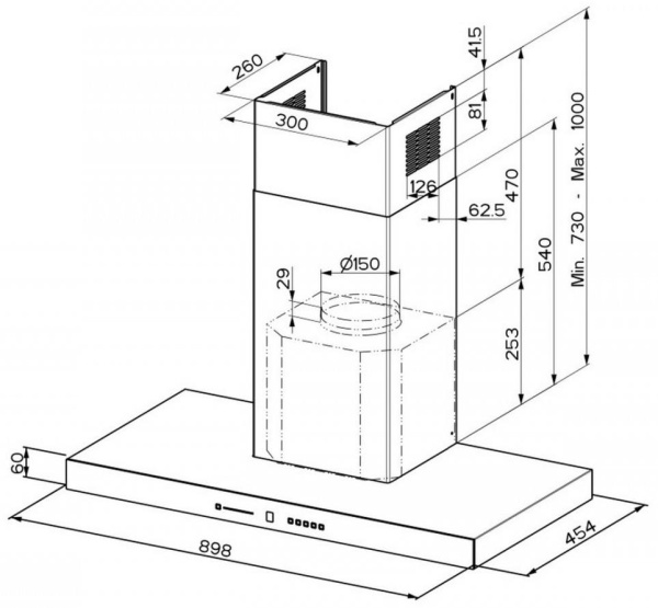 Вытяжка Faber T-AIR KL A90