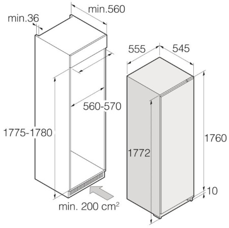 Встраиваемый холодильник Asko R31842I