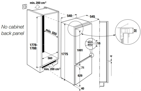 Встраиваемый холодильник Kuppersbusch FKG 8540.0i
