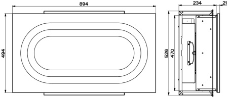Встраиваемая в потолок вытяжка Faber INSIDE UP IX KL A90