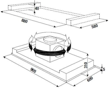 Встраиваемая вытяжка Kuppersbusch DDL 9830.0 W