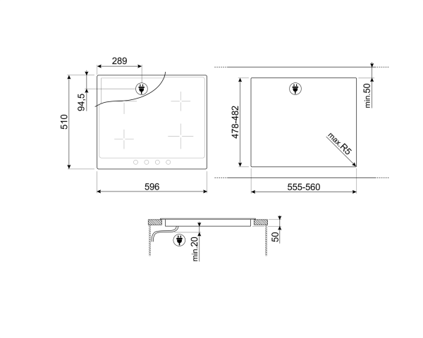 Варочная панель Smeg SI764POM