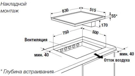Индукционная варочная панель с вытяжкой Kuppersbusch KMI 8500.0 SR Stainless steel